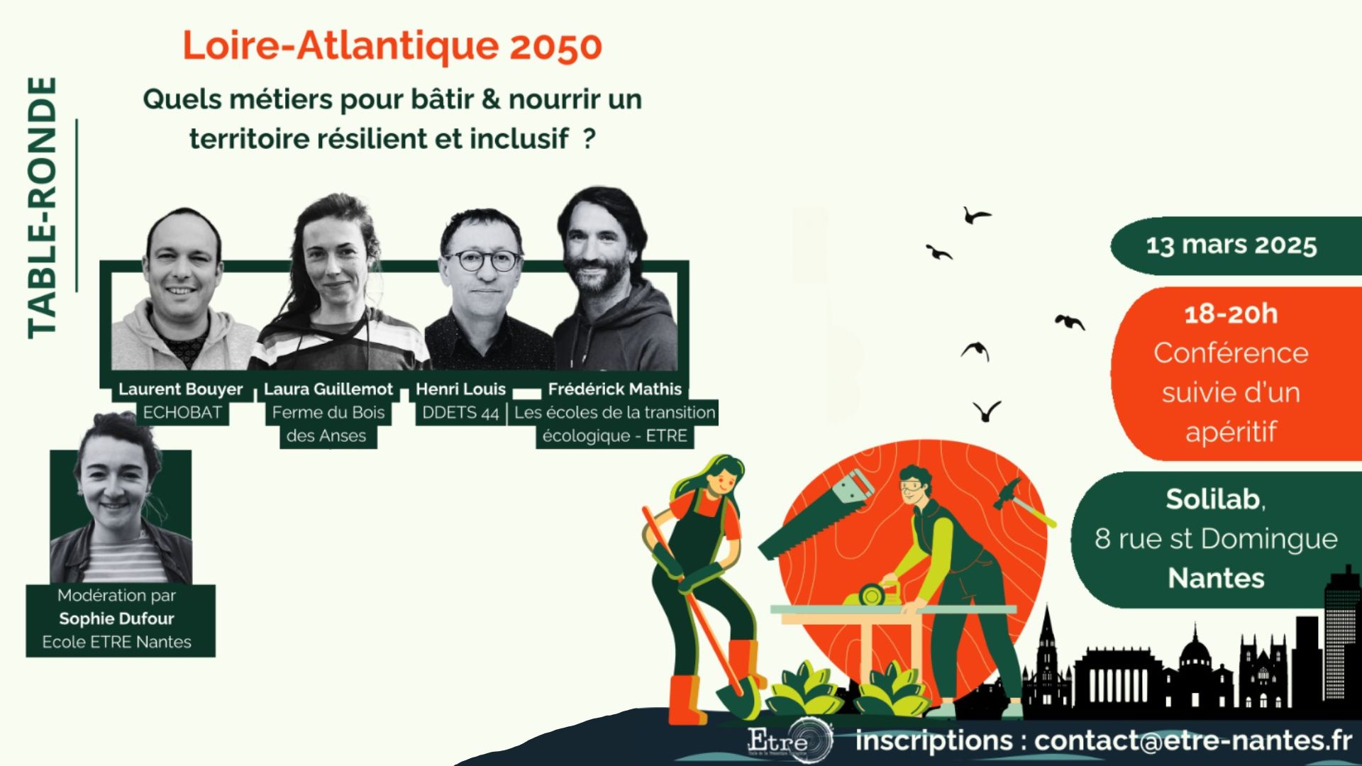 ÉCHOBAT participe à la table-ronde : Loire-Atlantique 2050 - Quels métiers pour bâtir & nourrir un territoire résilient et inclusif ?